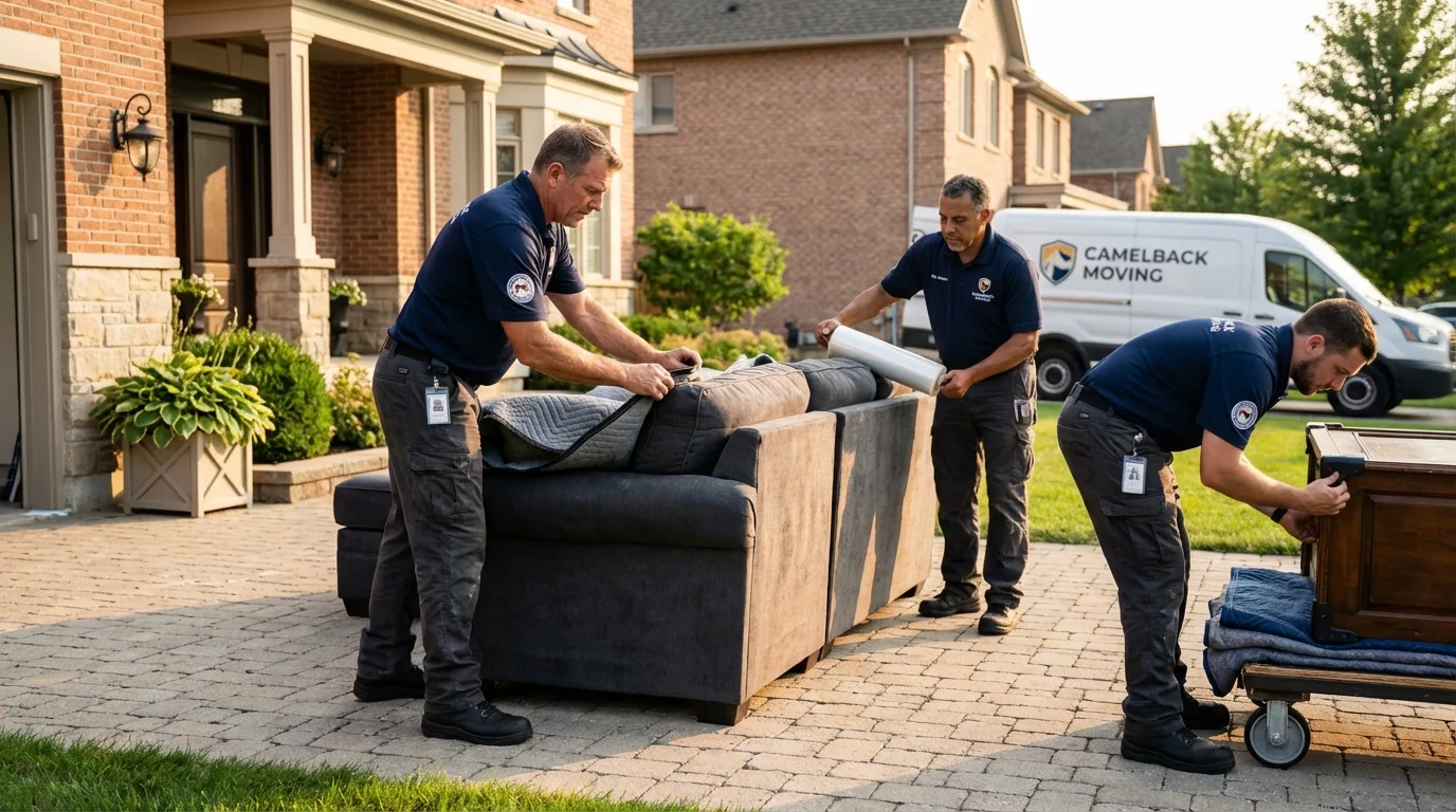 Large estate moving crew wrapping furniture in Boulder, MT