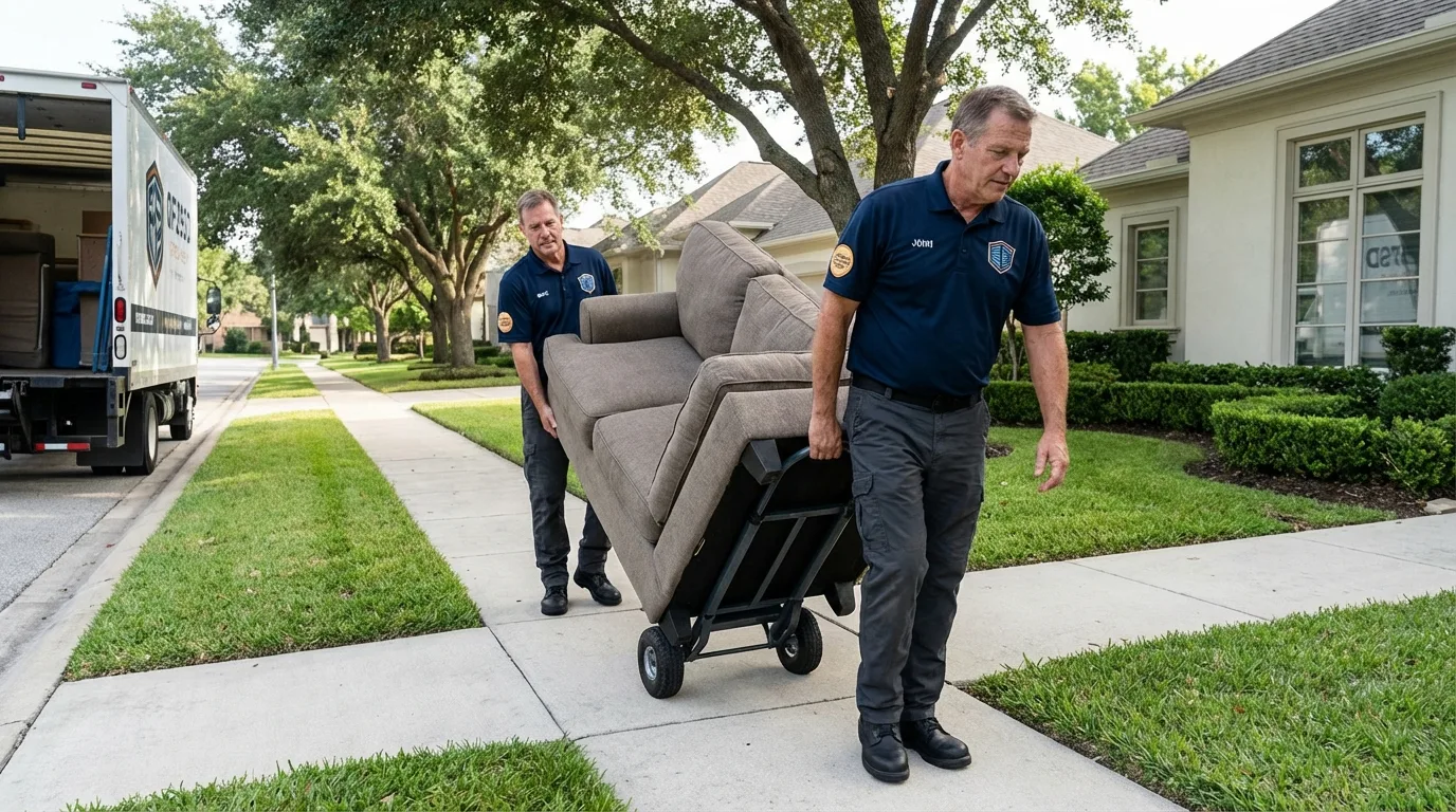 Local residential moving crew loading furniture in Boulder, MT